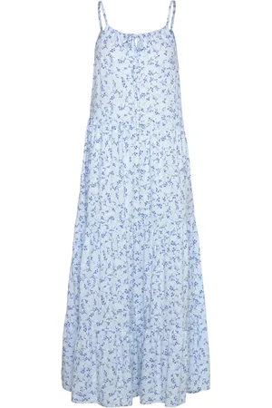 BUBBLEROOM Magdalen Viscose Strap Dress Maksimekko Juhlamekko Blue