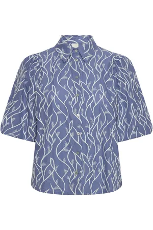 Y.A.S Milia 2/4 Shirt - D2D Tops Shirts Short-sleeved Blue