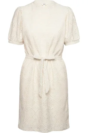 Object Objfeodora S/S Short Dress Noos Lyhyt Mekko Cream