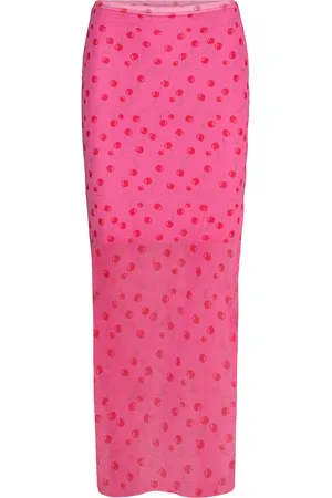 Noella Solay Long Skirt Skirts Maxi Skirts Pink