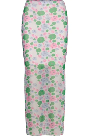 Noella Solay Long Skirt Skirts Maxi Skirts Green