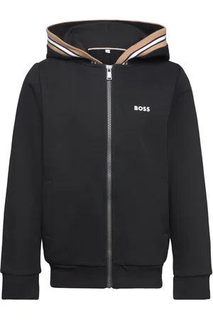 HUGO BOSS Hooded Cardigan Tops Sweat-shirts & Hoodies Hoodies Black