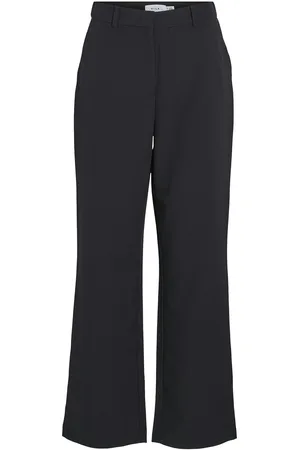 VILA Vimary Hw Straight Pants Bottoms Trousers Straight Leg Black