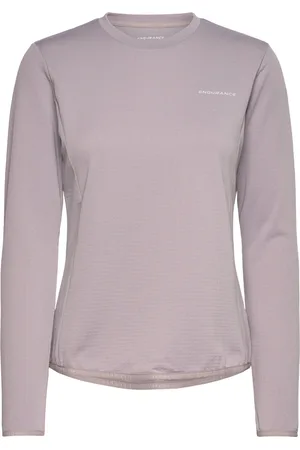 Endurance Leah W Waffle Melange Loose Fit Tee Sport Women Sport Clothing Sports Tops & T-shirts Sport Long Sleeve Tops Pink