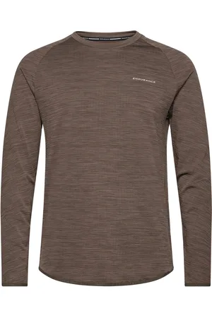 Endurance Avan M Waffle L/S Tee Sport Men Sport Clothing Sport Tops Sport Long Sleeved Tops Brown