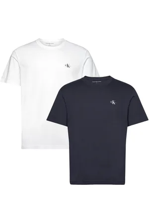 Calvin Klein 2 Pack Monologo T-Shirt Tops T-shirts Short-sleeved Navy