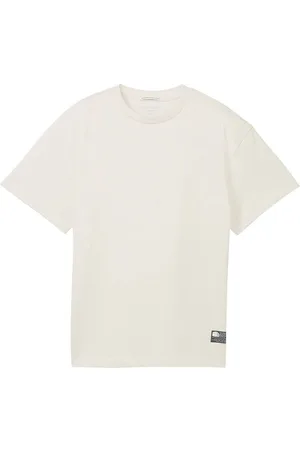 TOM TAILOR Over Printed T-Shirt Tops T-shirts Short-sleeved White