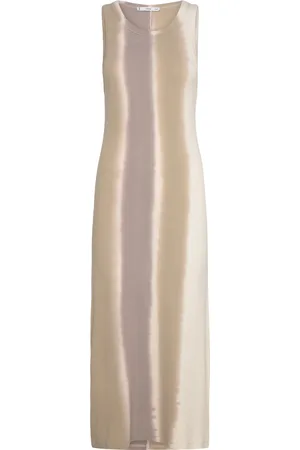 MANGO Tie-Dye Ribbed Dress Maksimekko Juhlamekko Beige