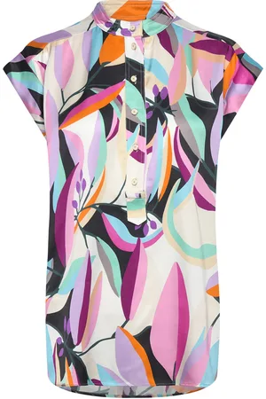 Coster Copenhagen Shirt In Multi Leaf Print Tops Blouses Short-sleeved Multi/patterned