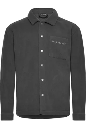 Lyle & Scott Embroidered Fleece Overshirt Tops Sweat-shirts & Hoodies Fleeces & Midlayers Grey