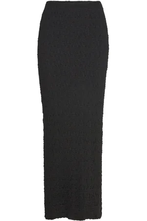 Gina Tricot Structure Maxi Skirt Skirts Maxi Skirts Black