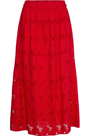 Y.A.S Sunsi Hw Long Skirt S. - D2D Skirts Maxi Skirts Red