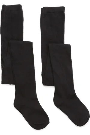 Melton 2-Pack Cotton Tights Sukkahousut Black
