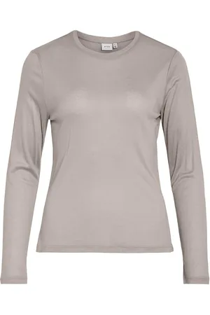 VILA Vialexia O-Neck L/S Top - Noos Tops T-shirts & Tops Long-sleeved Grey