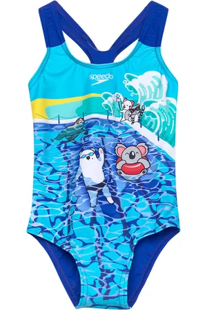 Speedo Girls Digital Printed Swimsuit Uimapuku Uima-asut Blue