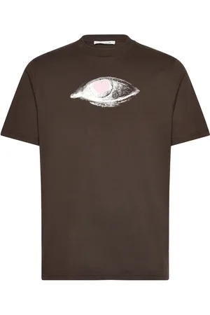 WoodWood Bobby Eye Heart T-Shirt Gots Designers T-shirts Short-sleeved Brown