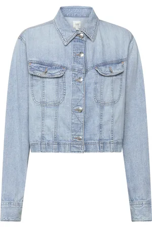 Lee Cropped Rider Shirt Tops Shirts Denim Shirts Blue