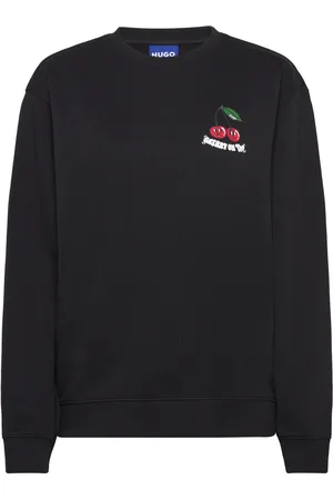 Hugo Blue Over D Crew_B Tops Sweat-shirts & Hoodies Sweat-shirts Black