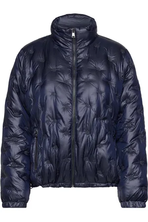 Ralph Lauren Logo Quilted Funnelneck Down Coat Vuorillinen Takki Topattu Takki Navy