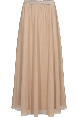 Numph Nuea Maxi Skirt Pitkä Hame Beige