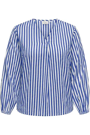 ONLY Carabel Life 3/4 V-Neck Top Wvn Tops Blouses Long-sleeved Blue
