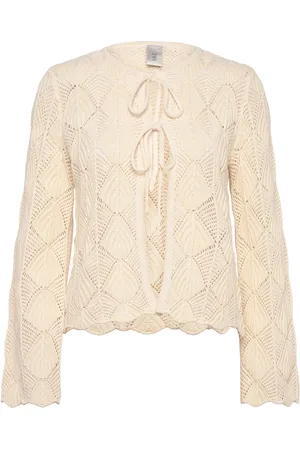 Y.A.S Treala Ls Knit Cardigan Tops Knitwear Cardigans Cream
