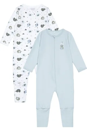 NAME IT Nbmnightsuit 2P Zip Ff Elephant Noos Pyjama Sie Jumpsuit Haalari Blue