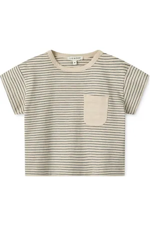 Liewood Dodoma Baby Stripe Shortsleeve T-Shirt Tops T-shirts Short-sleeved Beige