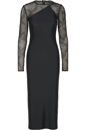 ROTATE Stretchy Maxi Dress Maksimekko Juhlamekko Black