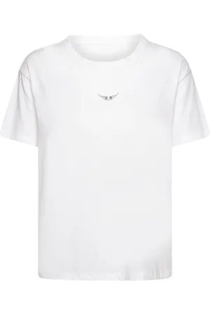 Zadig & Voltaire Marta Pcl Wings Strass Tops T-shirts & Tops Short-sleeved White
