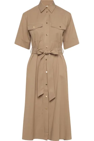 GANT Reg Utility Ss Shirt Dress Polvipituinen Mekko Beige