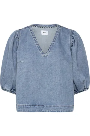 Numph Nutoronto Blouse Tops Shirts Short-sleeved Blue