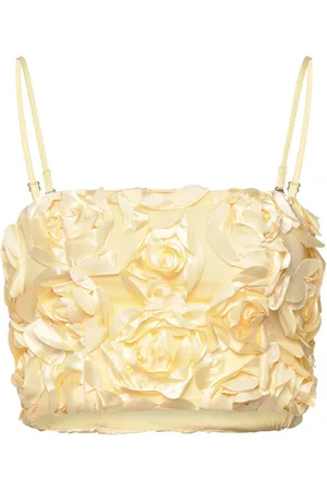 ROTATE Cropped Top Tops Crop Tops Sleeveless Crop Tops Yellow