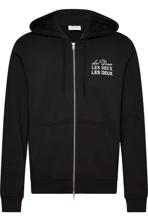 Les Deux Triple Zipper Hoodie Tops Sweat-shirts & Hoodies Hoodies Black