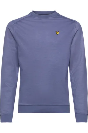 Lyle & Scott Fly Fleece Crew Tops T-shirts Long-sleeved T-shirts Blue