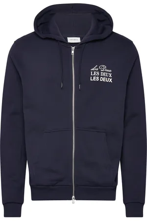 Les Deux Triple Zipper Hoodie Tops Sweat-shirts & Hoodies Hoodies Navy