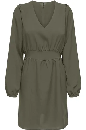 ONLY Onlnova Life Elite L/S Siri Dress Solid Lyhyt Mekko Green