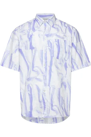 WoodWood Aaron Ss Shirt Designers T-shirts Short-sleeved Blue