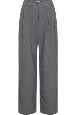 soyaconcept Sc-Frankie Bottoms Trousers Wide Leg Grey