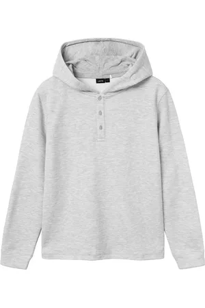 LMTD Nlmlaus Ls Sweat W. Hood Tops Sweat-shirts & Hoodies Hoodies Grey