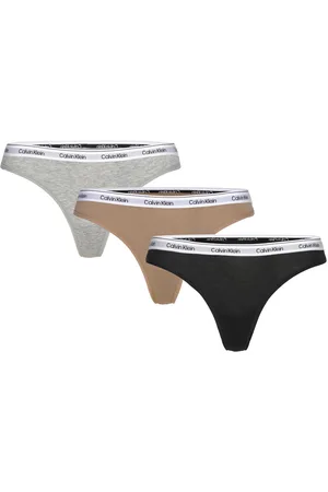 Calvin Klein Thong 3Pk Stringit Alusvaatteet Multi/patterned