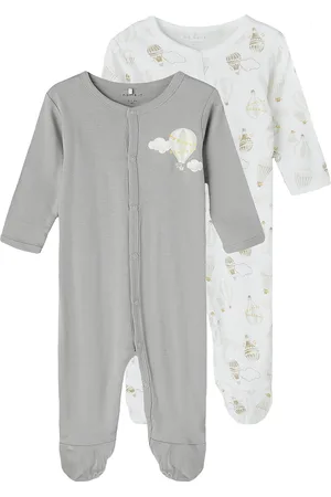 NAME IT Nbnnightsuit 2P W/F Alloy Balloon Noos Pyjama Sie Jumpsuit Haalari Grey