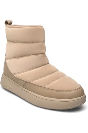 Woden Isa Waterproof Shoes Boots Ankle Boots Ankle Boots Flat Heel Beige