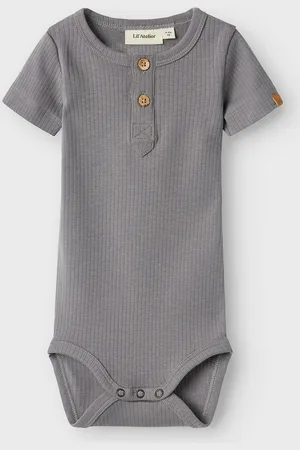 Lil Atelier Nbmgio Boa Ss Slim Body Lil Bodies Short-sleeved Grey