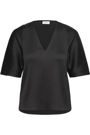 Dante 6 D6Raquel Pleated Top Tops Blouses Short-sleeved Black