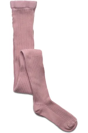 Melton Tights - Rib - All S Sukkahousut Pink