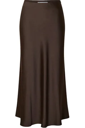 SELECTED Slflena Hw Midi Skirt Noos Polvipituinen Hame Brown