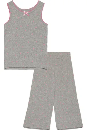 NAME IT Nmfdinaya Sl Night Set Pyjamasetti Pyjama Grey
