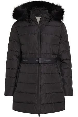 Calvin Klein Mw Padded Scuba Belted Coat Vuorillinen Takki Topattu Takki Black