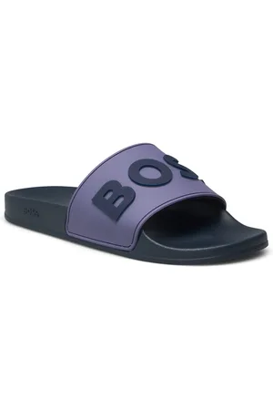HUGO BOSS Kirk_Slid_Rblg_N Shoes Summer Shoes Sandals Pool Sliders Navy